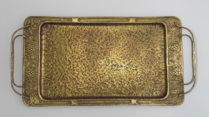 Cedric Storey Repoussé tray Brasswashed copper Collection of Hawke's Bay Museums Trust, Ruawharo Tā-ū-rangi, 2013/25 